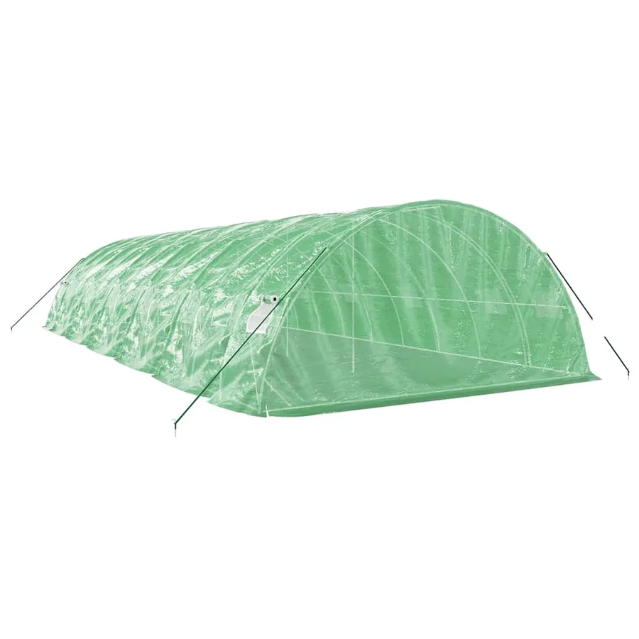 Serre avec cadre en acier vert 60 m² 12x5x2,3 m - 6