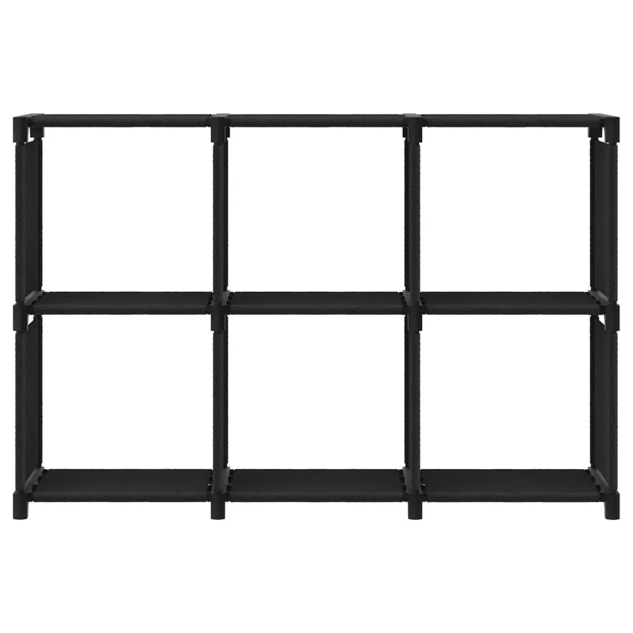 Étagère d'affichage 6 cubes Noir 103x30x72,5 cm Tissu - 2