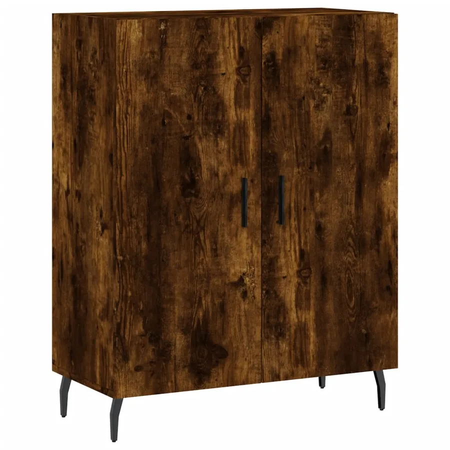 Buffet chêne fumé 69,5x34x90 cm bois d'ingénierie - 2