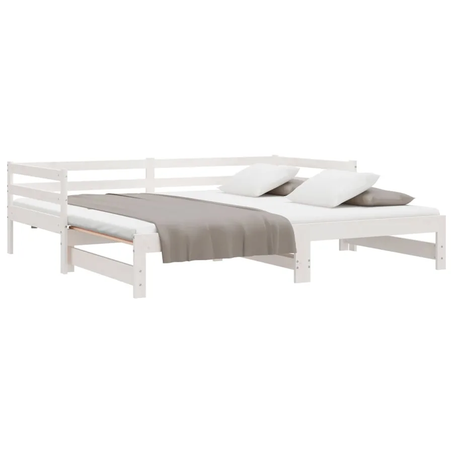 Lit coulissant sans matelas blanc 80x200 cm - 10