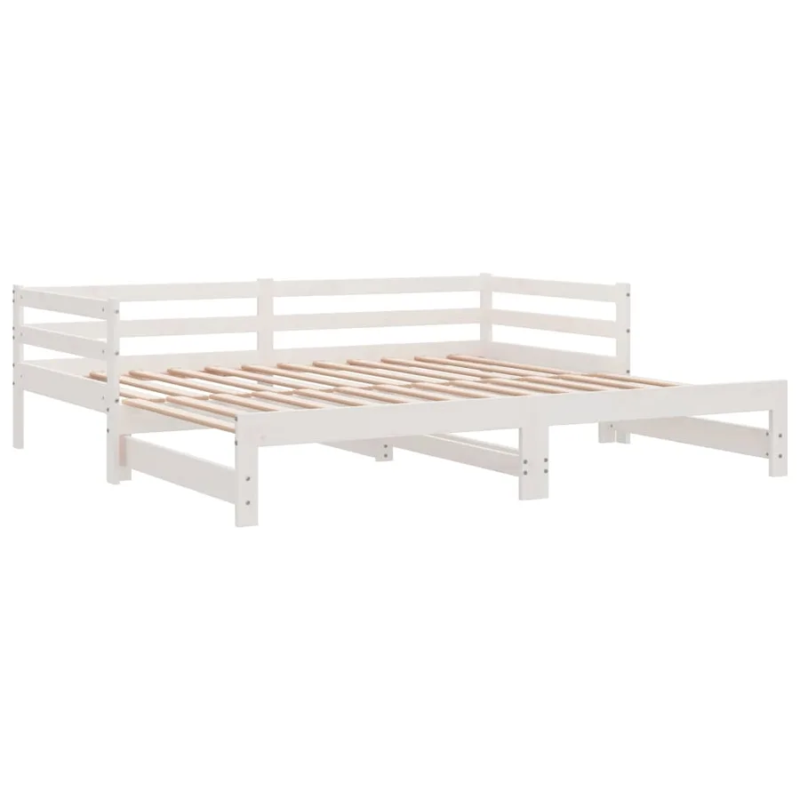 Lit coulissant sans matelas blanc 80x200 cm - 11