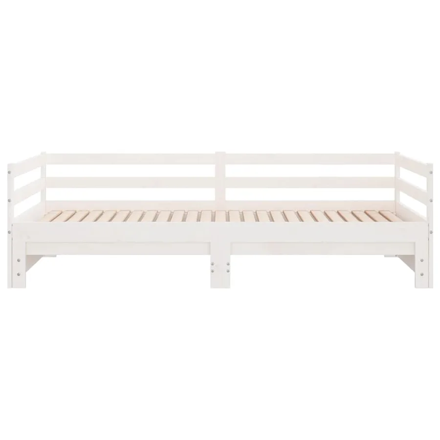 Lit coulissant sans matelas blanc 80x200 cm - 6