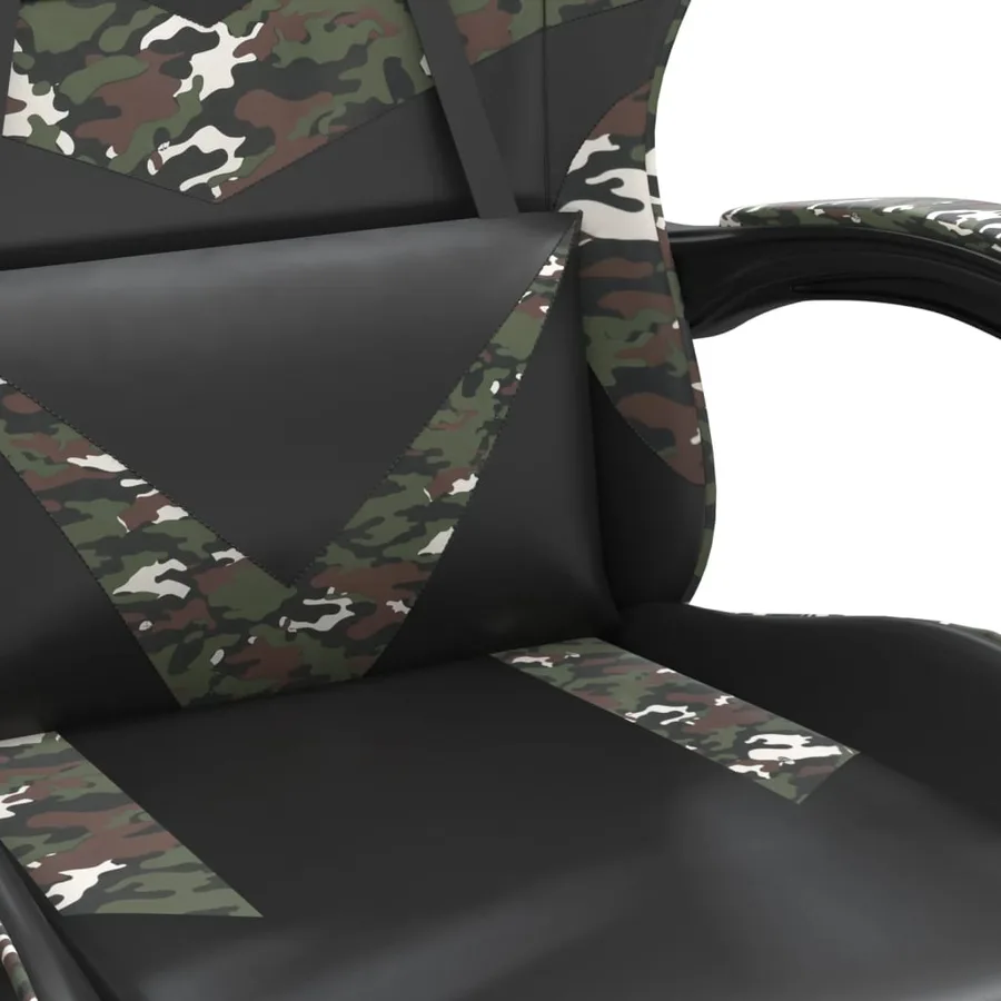Chaise de jeu Noir et camouflage Similicuir - 8