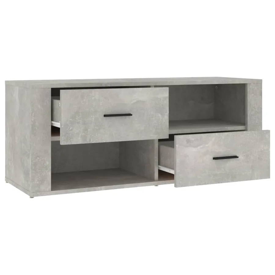 Meuble TV Gris béton 100x35x40 cm Bois d'ingénierie - 7
