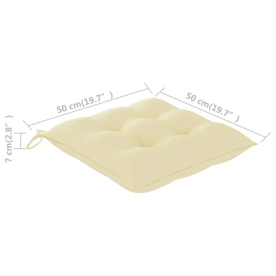 Chaise à bascule avec coussin blanc crème Bois de teck solide - 11