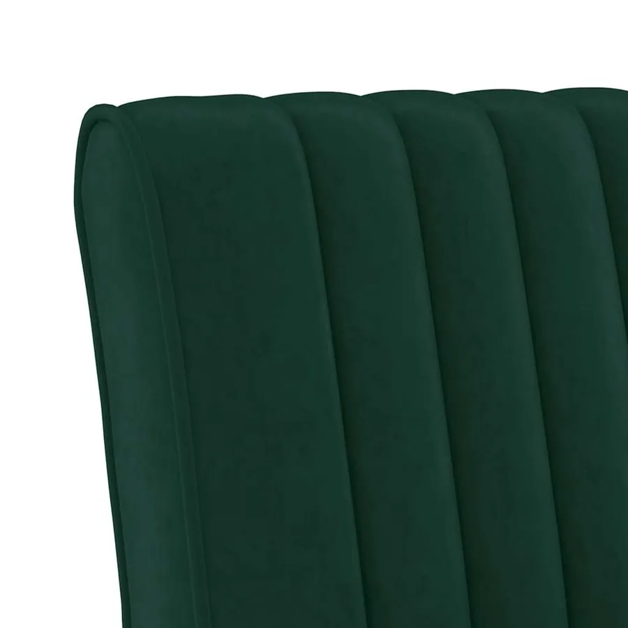 Fauteuil sans accoudoirs vert foncé velours - 6