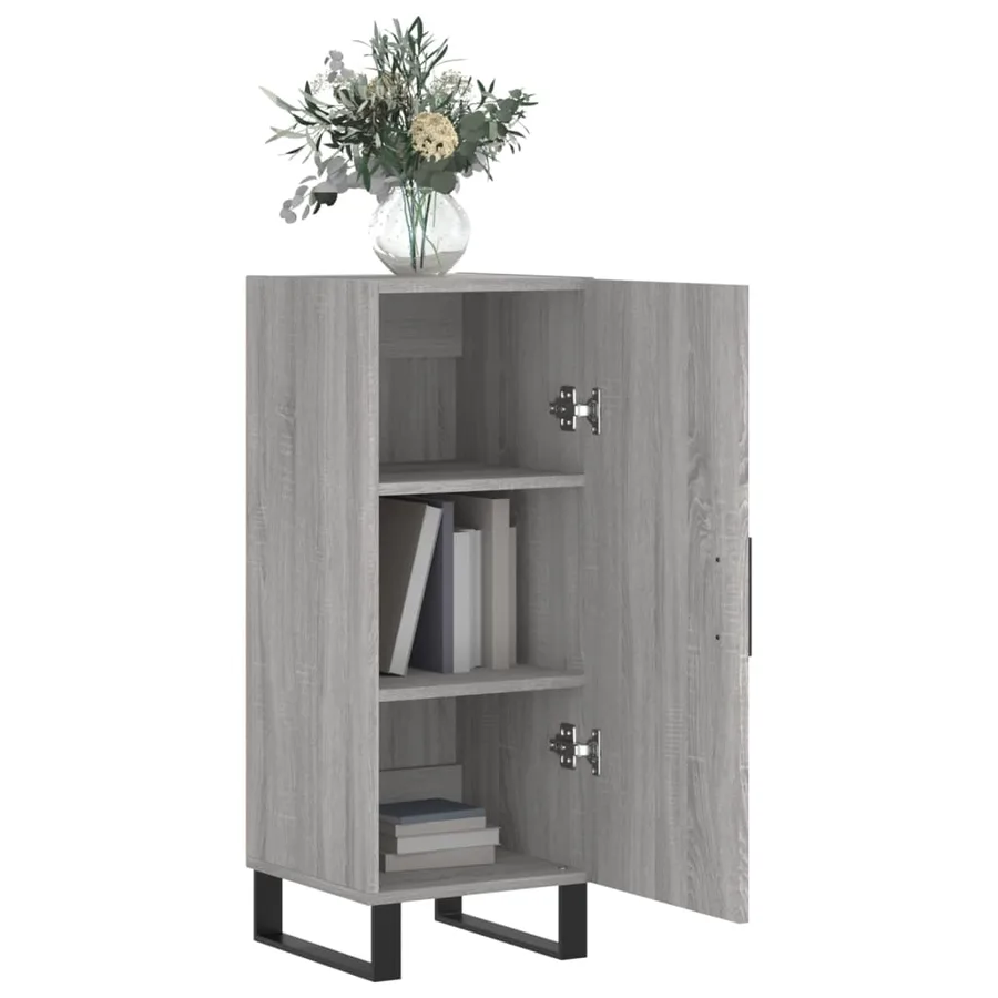 Buffet Sonoma gris 34,5x34x90 cm Bois d'ingénierie - 4