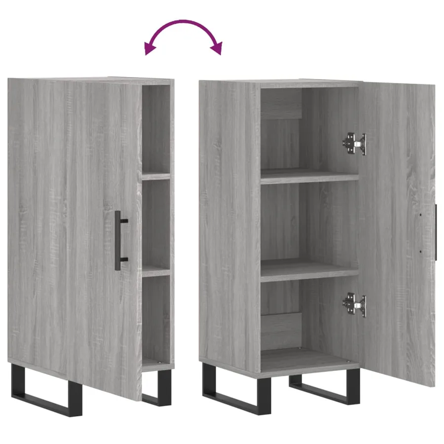 Buffet Sonoma gris 34,5x34x90 cm Bois d'ingénierie - 9