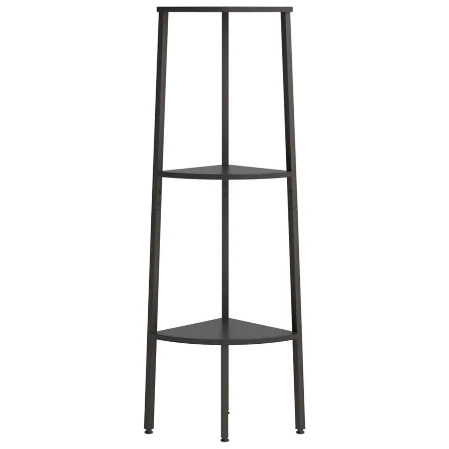 Étagère d'angle 3 niveaux Noir 45,5x31,5x120 cm - 3
