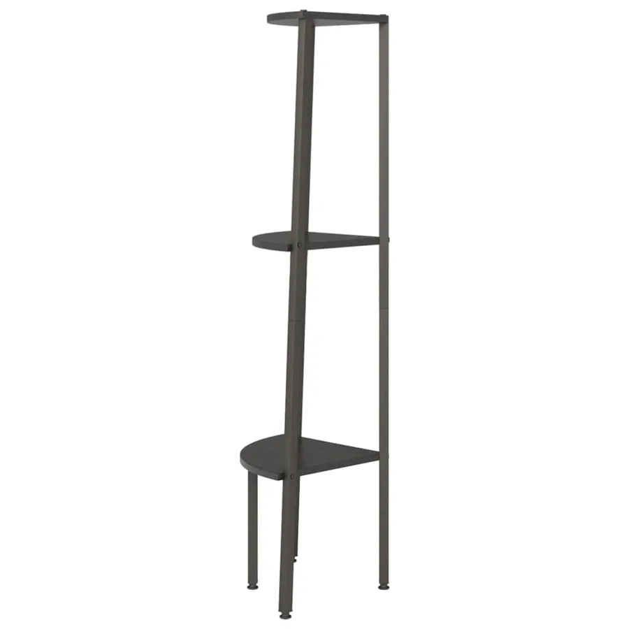 Étagère d'angle 3 niveaux Noir 45,5x31,5x120 cm - 4