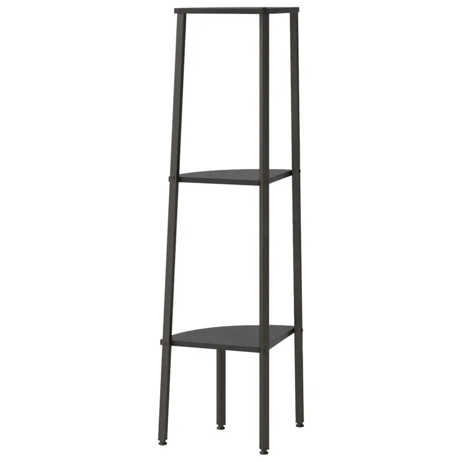 Étagère d'angle 3 niveaux Noir 45,5x31,5x120 cm - 5