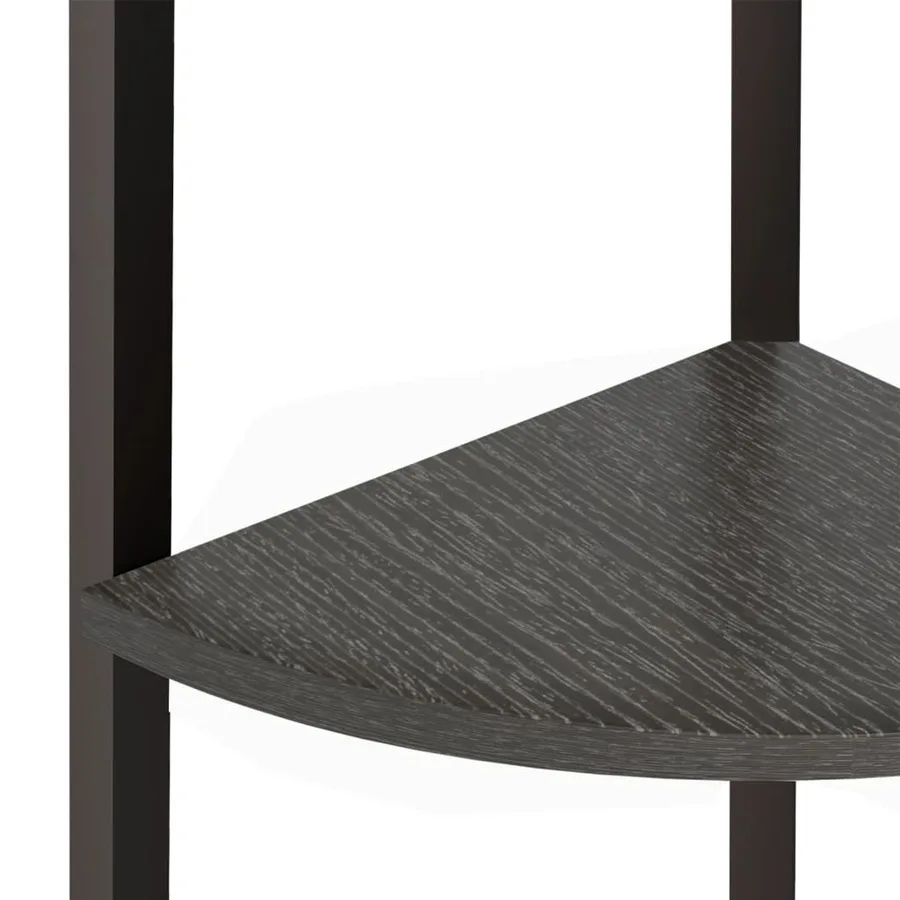 Étagère d'angle 3 niveaux Noir 45,5x31,5x120 cm - 6