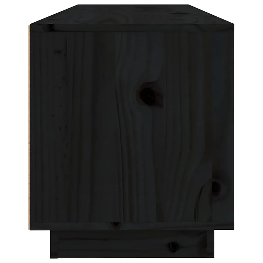 Meuble TV Noir 100x34x40 cm Bois de pin massif - 8