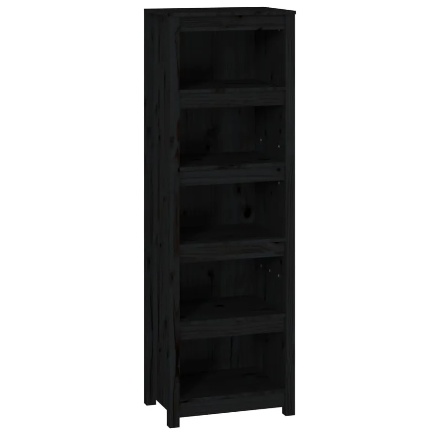 Bibliothèque Noir 50x35x154 cm Bois de pin massif - 2