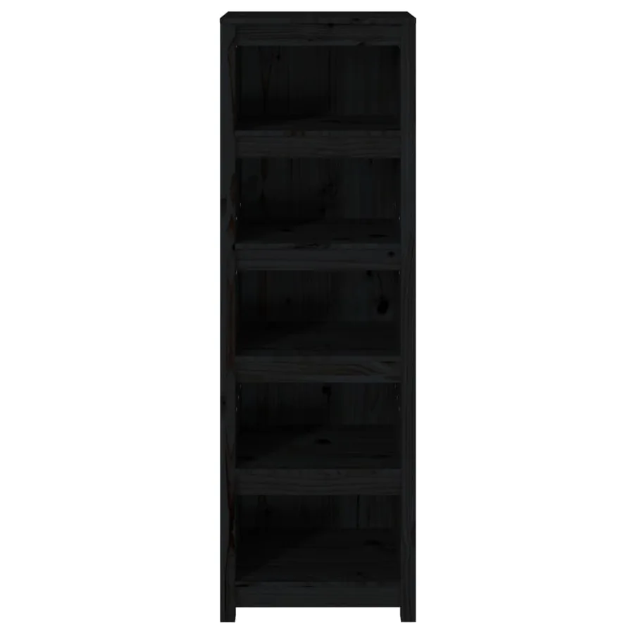 Bibliothèque Noir 50x35x154 cm Bois de pin massif - 5