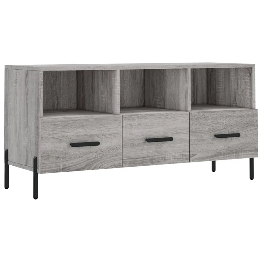 Meuble TV sonoma gris 102x36x50 cm bois d'ingénierie - 2