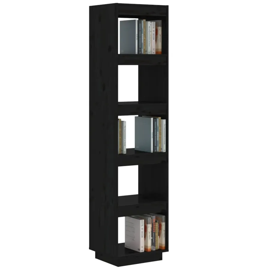 Bibliothèque/Séparateur de pièce Noir 40x35x167 cm Pin solide - 4