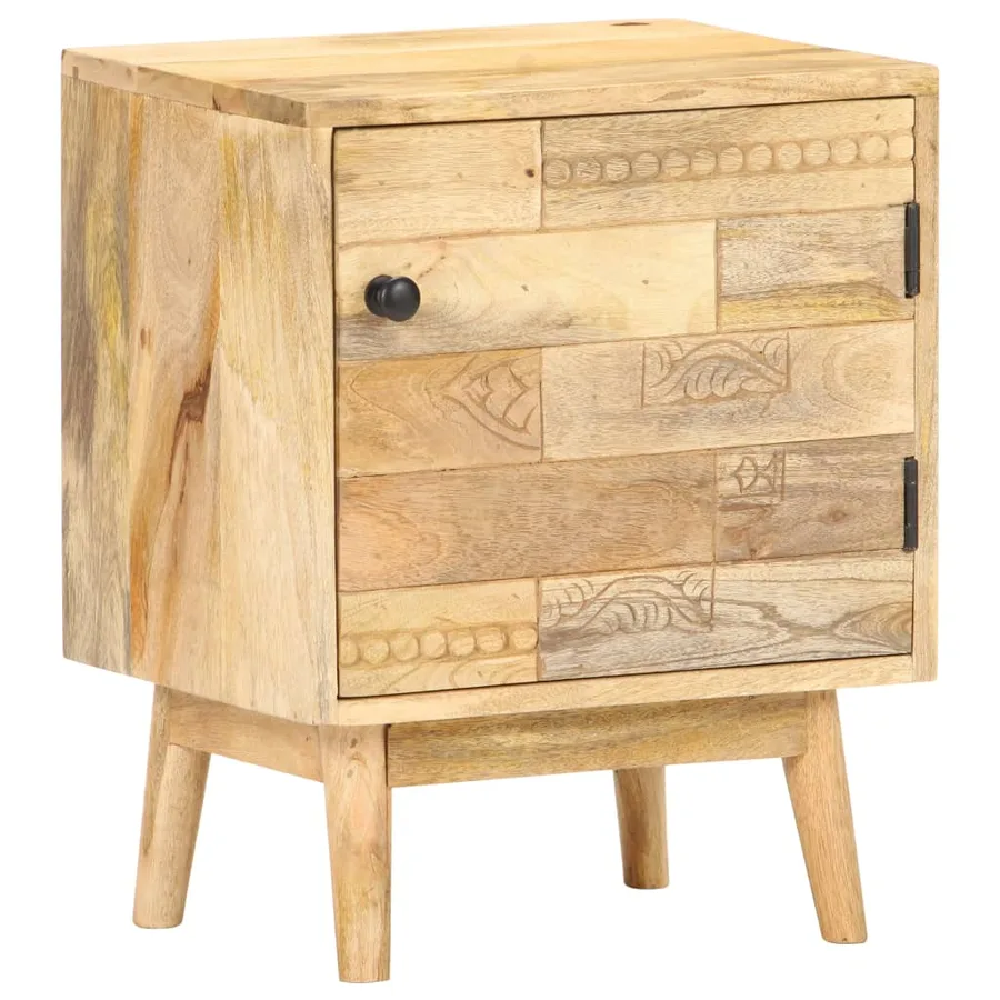 Table de chevet 40x30x50 cm Bois de manguier massif - 11
