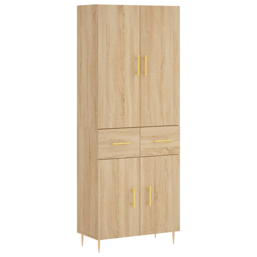 Buffet haut Chêne sonoma 69,5x34x180 cm Bois d'ingénierie - 2