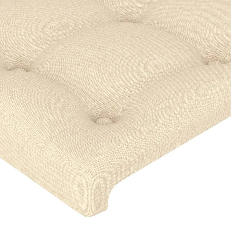 Cadre de lit sans matelas crème 100x200 cm tissu - 10