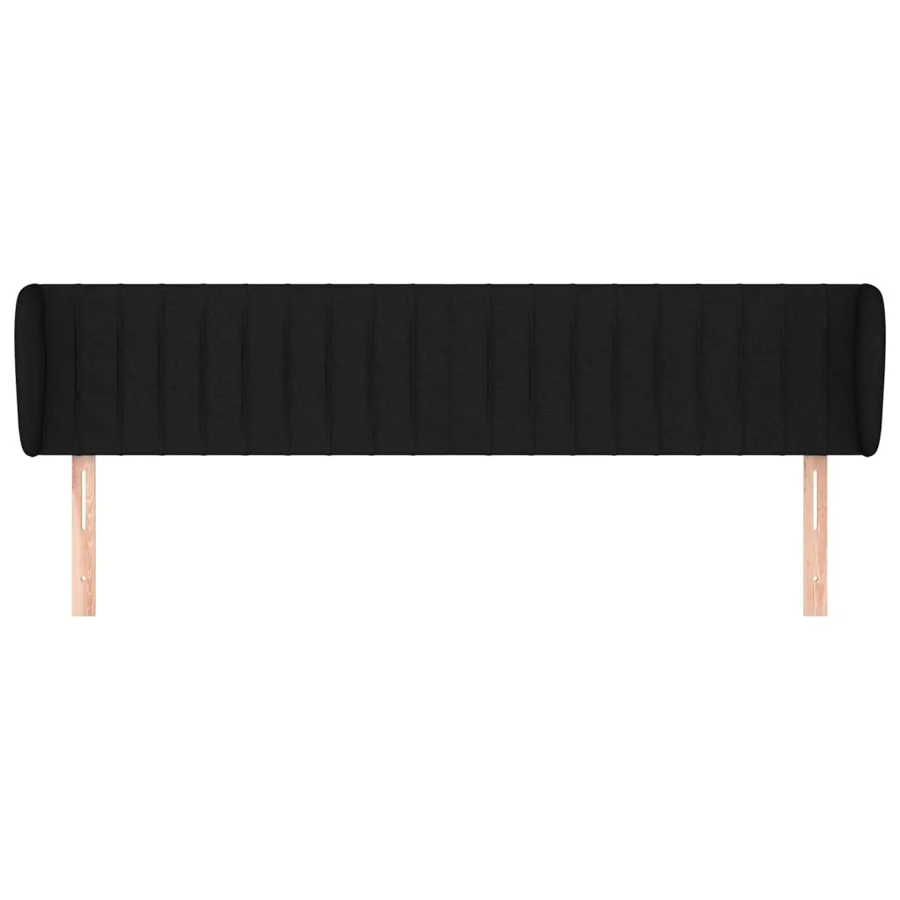 Tête de lit avec oreilles Noir 163x23x78/88 cm Tissu - 3