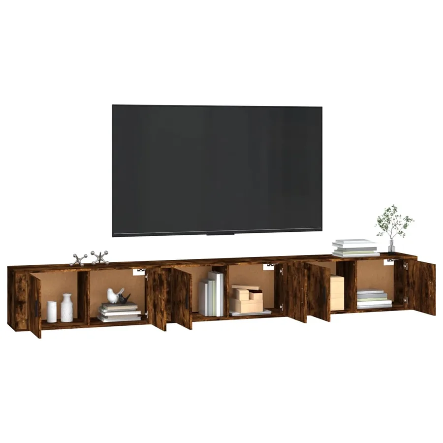 Meubles TV muraux 3 pcs chêne fumé 100x34,5x40 cm - 3