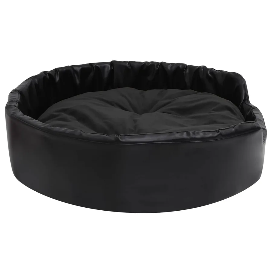 Lit pour chiens Noir 90x79x20 cm Peluche et similicuir - 4