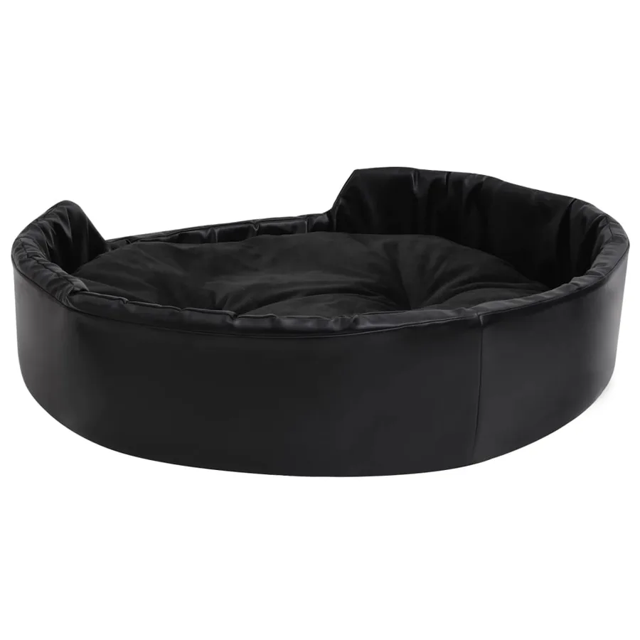 Lit pour chiens Noir 90x79x20 cm Peluche et similicuir - 5