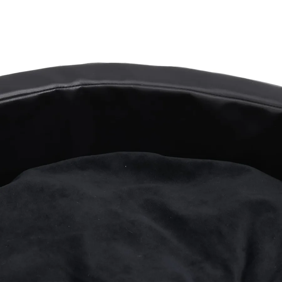 Lit pour chiens Noir 90x79x20 cm Peluche et similicuir - 6