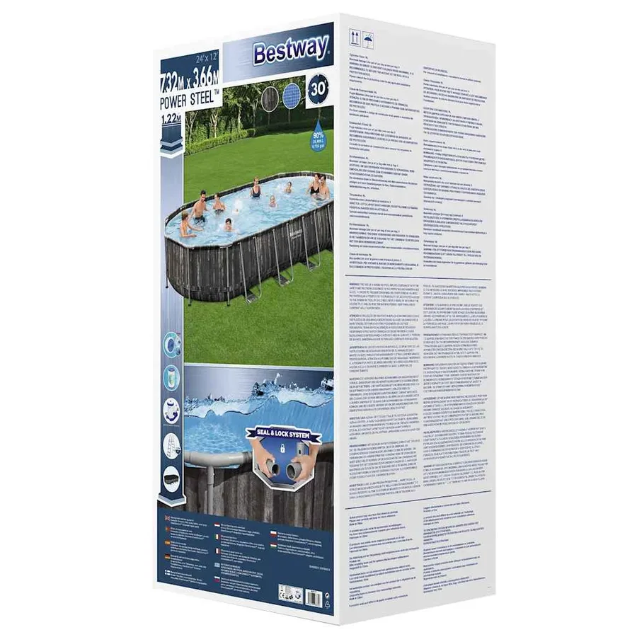 Bestway Ensemble de piscine ovale 7,32x3,66x1,22 m - 12