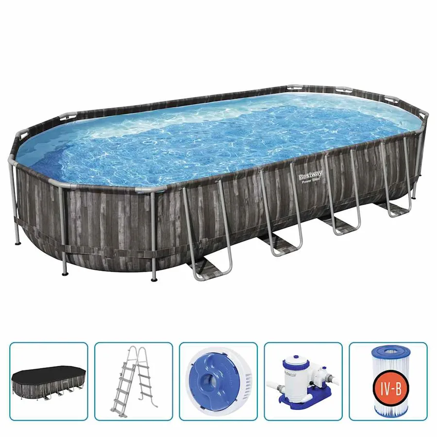 Bestway Ensemble de piscine ovale 7,32x3,66x1,22 m - 2