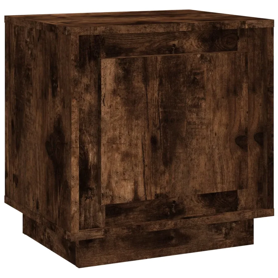 Table de chevet chêne fumé 44x35x45 cm bois d'ingénierie - 2