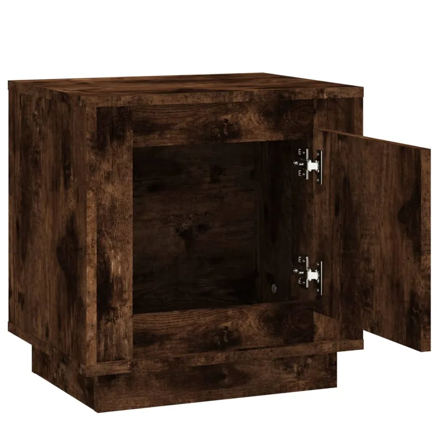 Table de chevet chêne fumé 44x35x45 cm bois d'ingénierie - 6
