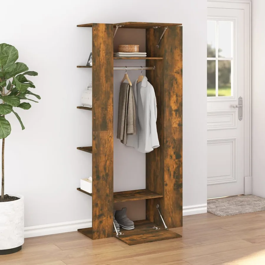 Armoire de couloir Chêne fumé 97,5x37x99 cm Bois d'ingénierie - 3