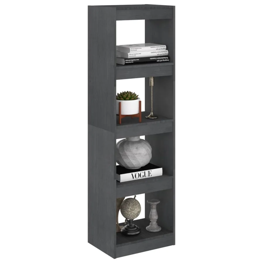 Bibliothèque/Séparateur de pièce Gris 40x30x135,5 cm Pin massif - 4