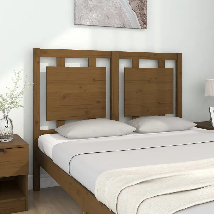 Tête de lit Marron miel 125,5x4x100 cm Bois massif de pin - 3