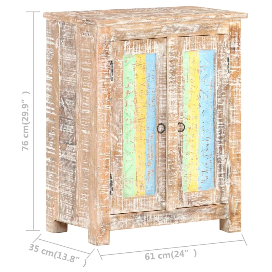Buffet 61x35x76 cm Bois d'acacia brut - 6