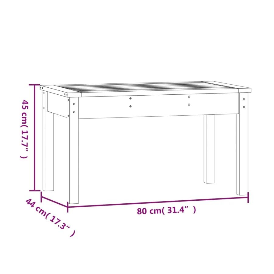 Banc de jardin 80x44x45 cm bois massif de douglas - 8