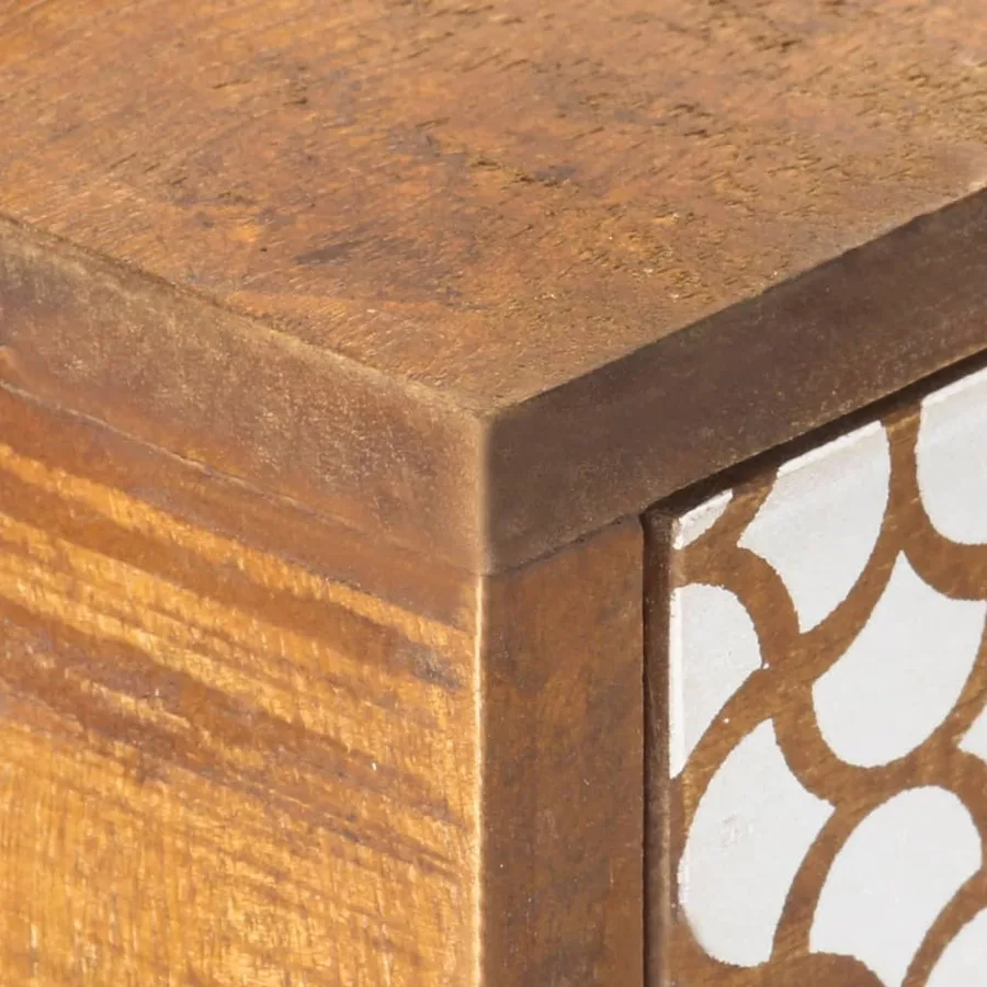 Buffet avec motif imprimé 130x30x70 cm Bois de manguier massif - 5