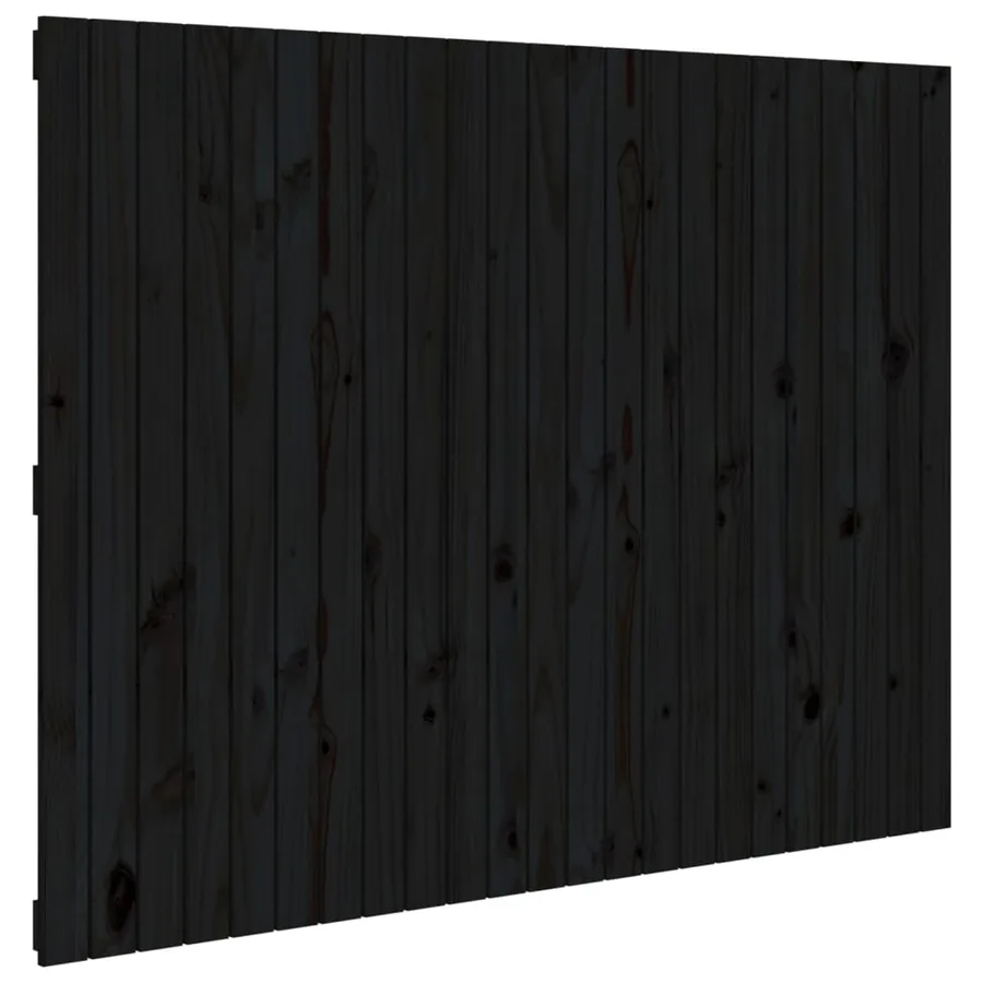 Tête de lit murale Noir 146,5x3x110 cm Bois massif de pin - 2