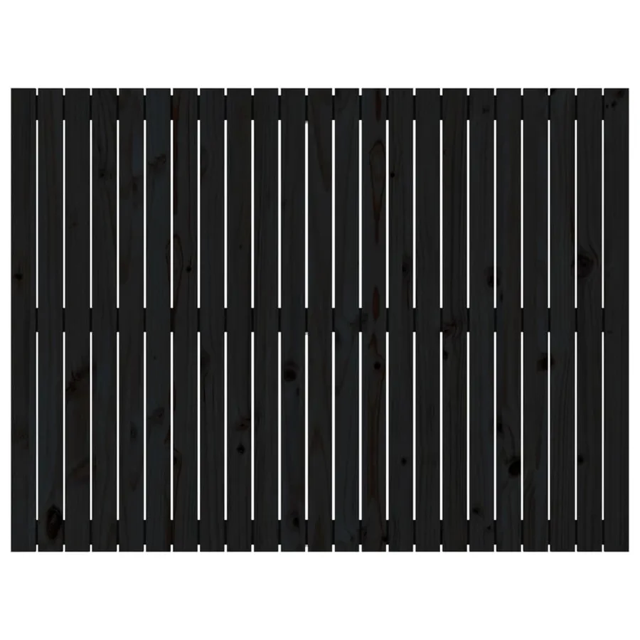 Tête de lit murale Noir 146,5x3x110 cm Bois massif de pin - 4