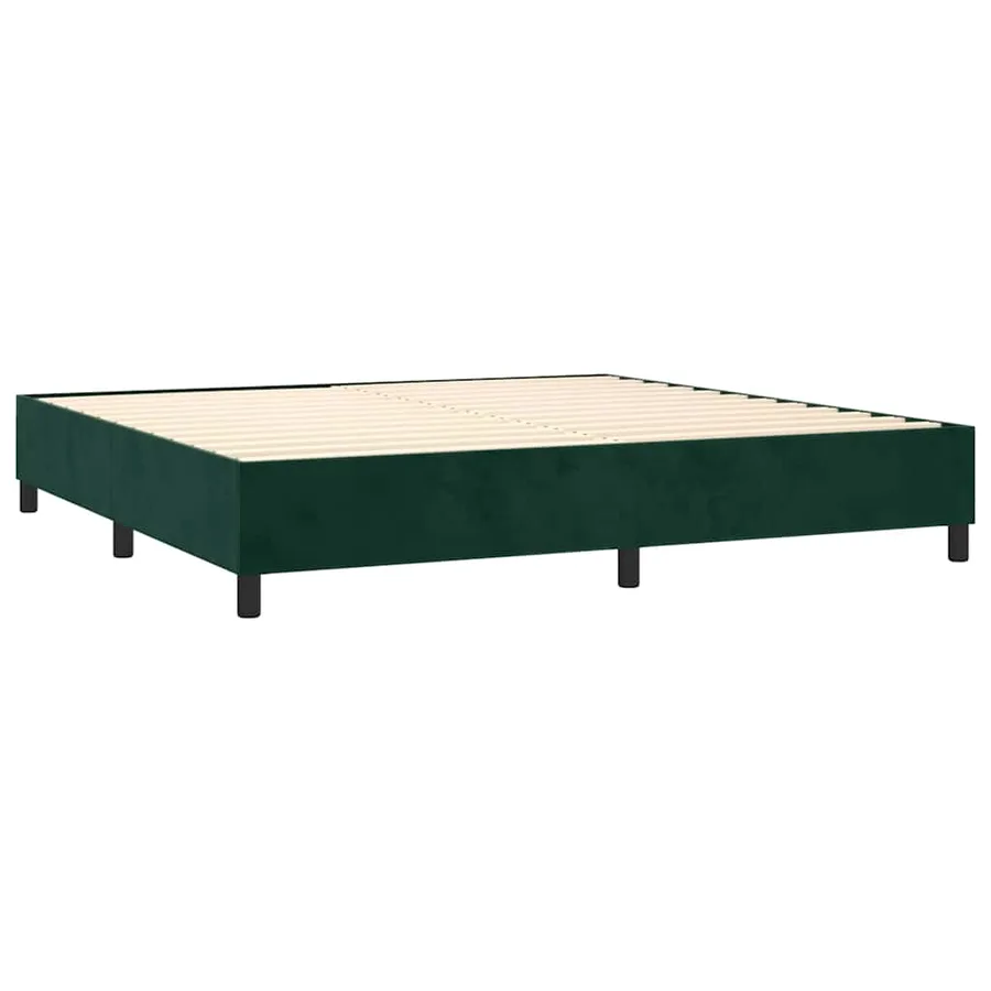 Sommier à lattes de lit et matelas Vert foncé 200x200cm Velours - 4