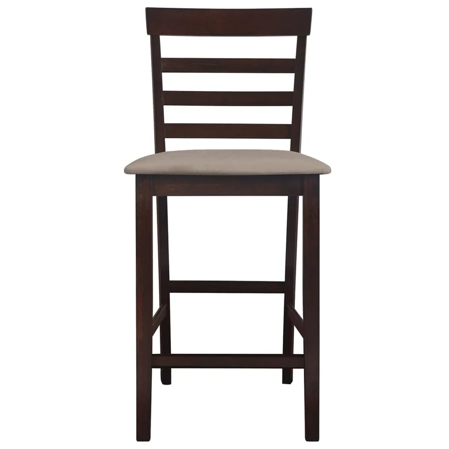Tabourets de bar 2 pcs Marron Tissu - 3