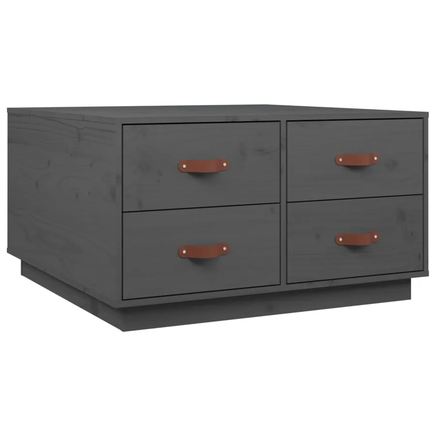 Table basse Gris 80x80x45 cm Bois massif de pin - 2