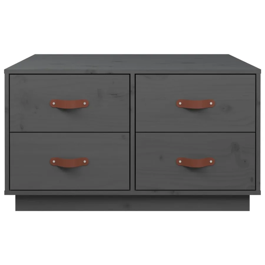 Table basse Gris 80x80x45 cm Bois massif de pin - 6