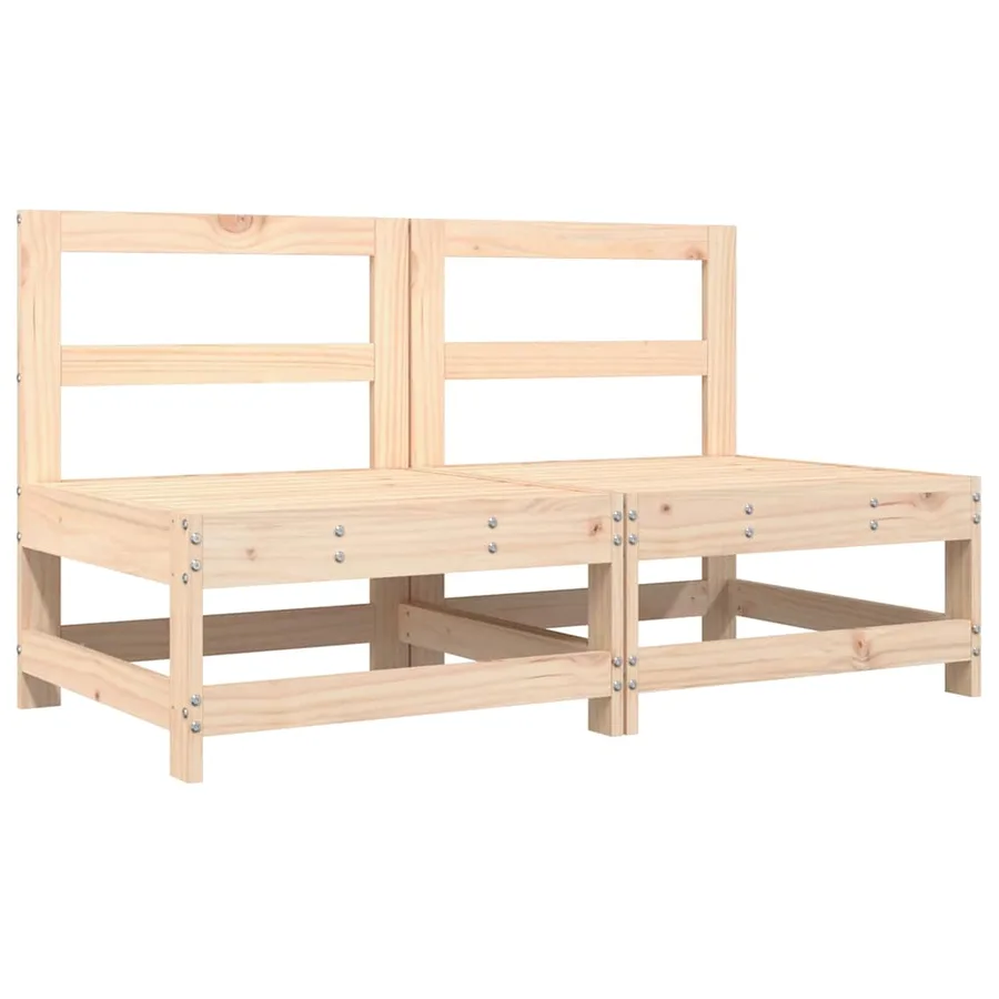 Canapés centraux avec coussins 2 pcs bois de pin massif - 3