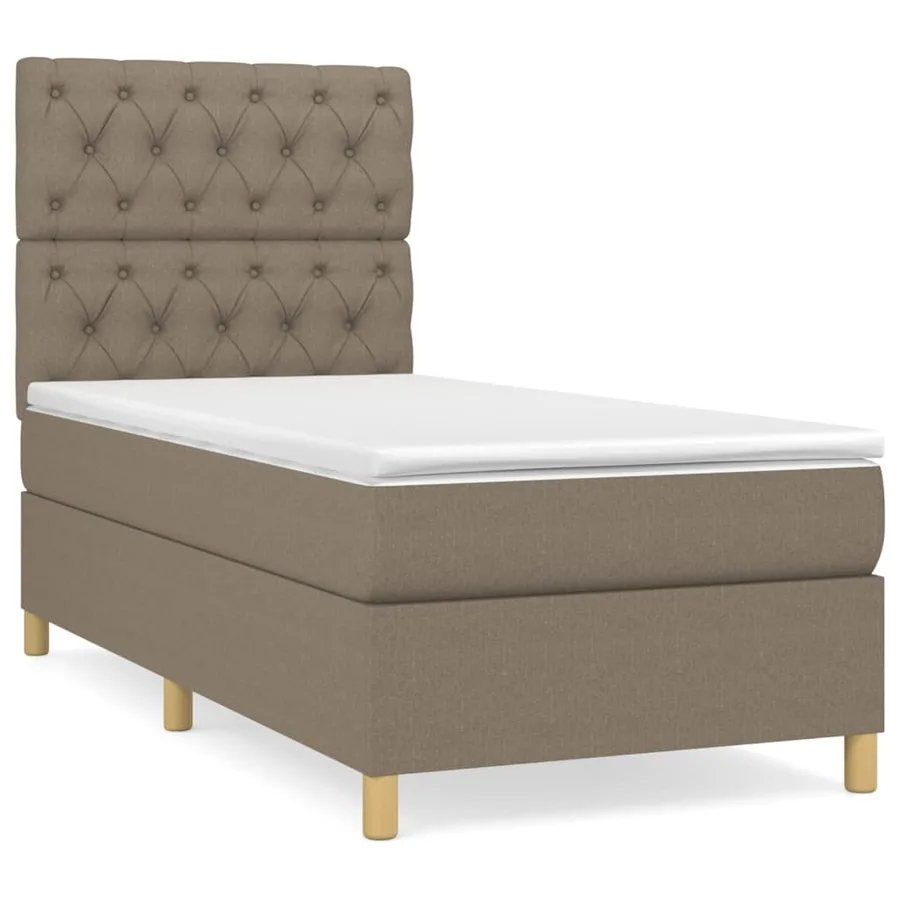 Sommier à lattes de lit avec matelas Taupe 80x200 cm Tissu - 2