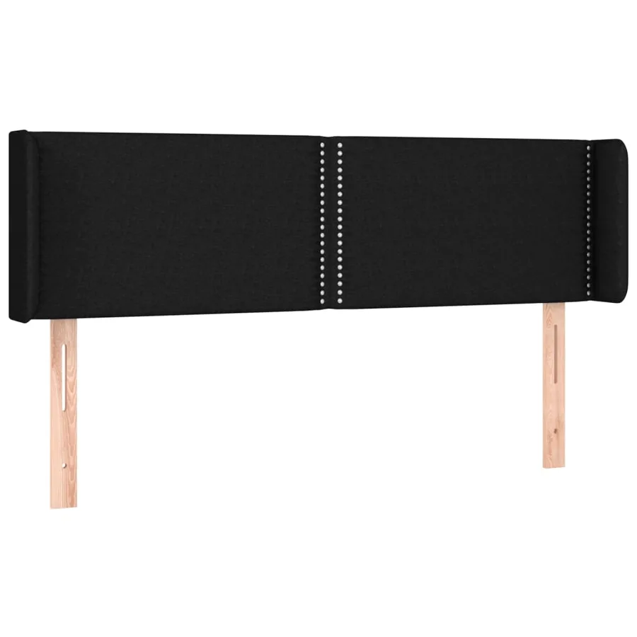Tête de lit avec oreilles Noir 147x16x78/88 cm Tissu - 2