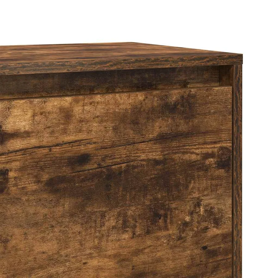 Table de chevet chêne fumé 45x34x44,5 cm bois d'ingénierie - 10