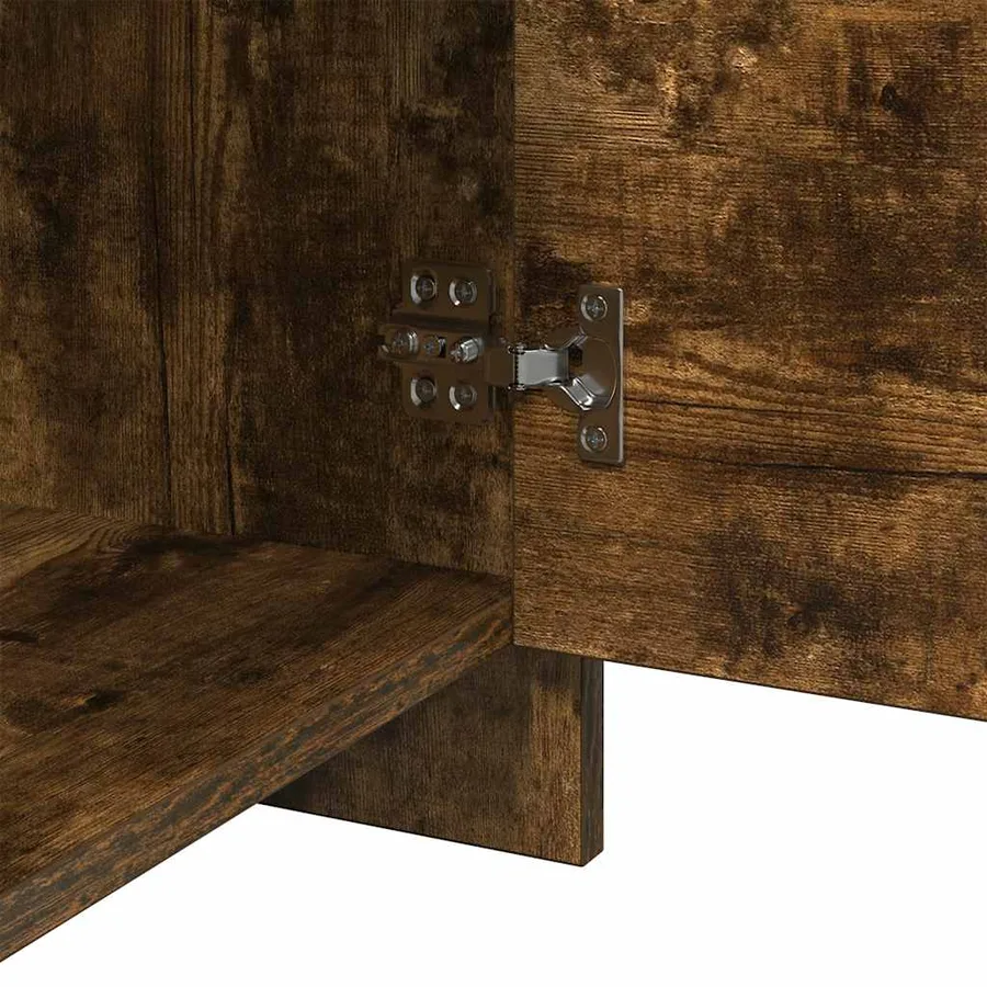 Table de chevet chêne fumé 45x34x44,5 cm bois d'ingénierie - 11